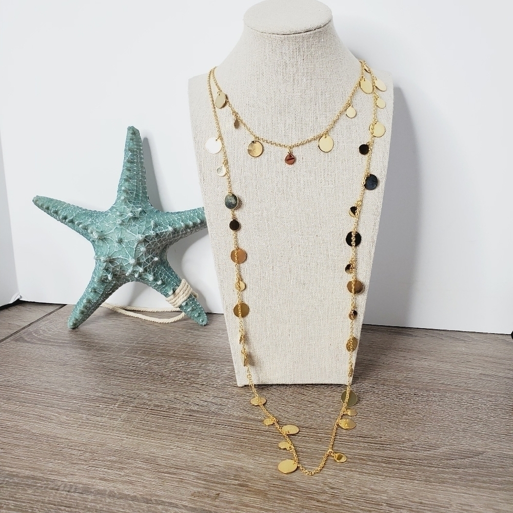 CANDIES GOLD LAYERED NECKLACE CHAIN NEW‎
